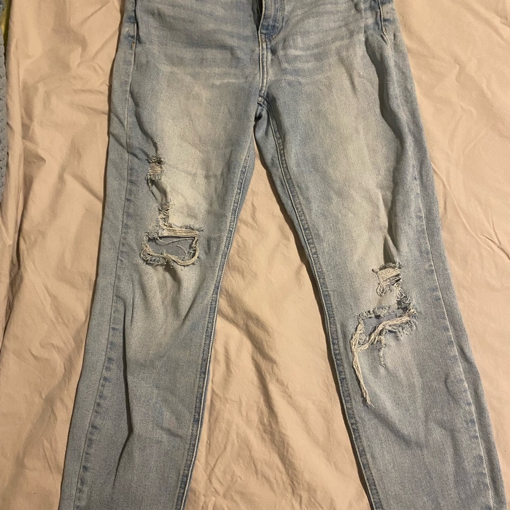 Oasis by Eunina Light Blue Distressed Skinny Jeans Size 7